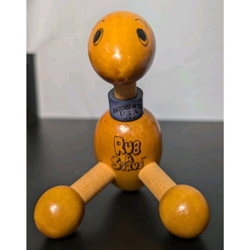 Vintage Rub-A-Sorus Handheld Wooden Massage Tool Made In USA